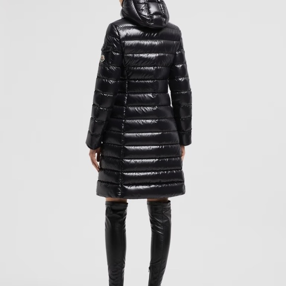 **NEW $2100 Moncler Black Moka Long Hooded Puffer Jacket 100% Authentic Size 2** - Picture 2 of 15